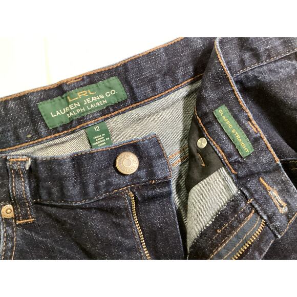 LRL Lauren Jeans Ralph Lauren Womens Classic Straight Jeans size 12 dark wash - Picture 6 of 6